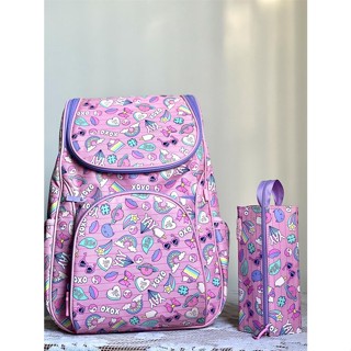 Smiggle Mirage กระเป๋าเป้สะพายหลัง กระเป๋านักเรียน กระเป๋าเครื่องเขียน สีชมพู สําหรับเด็กผู้หญิง