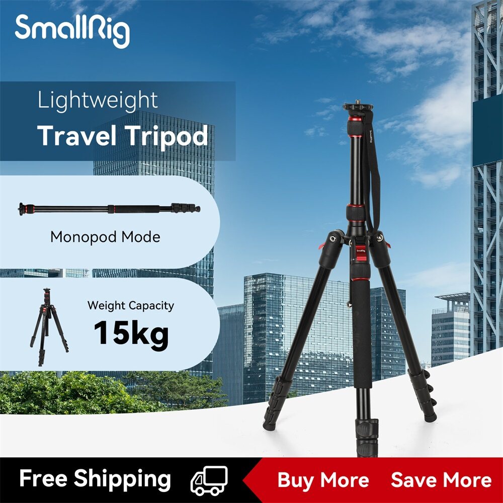 Smallrig 68" ขาตั้งกล้อง ขาตั้งกล้องอะลูมิเนียมพับได้ & Monopod ใช้ได้กับหัววิดีโอ 1/4"-20 และ 3/8"-16 Payload 33lb ปรับสูงต่ําได้ตั้งแต่ 19.7" ถึง 67.7" สําหรับกล้อง โทรศัพท์ 3983