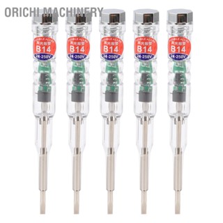 Orichi Machinery 5Pcs Electrical Tester Pen Multi Functional Household Pocket Sized with LED Color Light