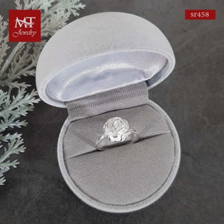 MT แหวนเงินแท้ รูปดอกกุหลาบ ไซส์ : 51, 54, 56 Solid 925 Sterling Silver Ring (sr458) MT Jewelry มณีธารา