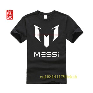 เสื้อยืดพิมพ์ลายMessi - black T-Shirt Lionel Leo Soccering Footballerer All Sizes S-2XL 2020 Latest Men T ShirtSummer St