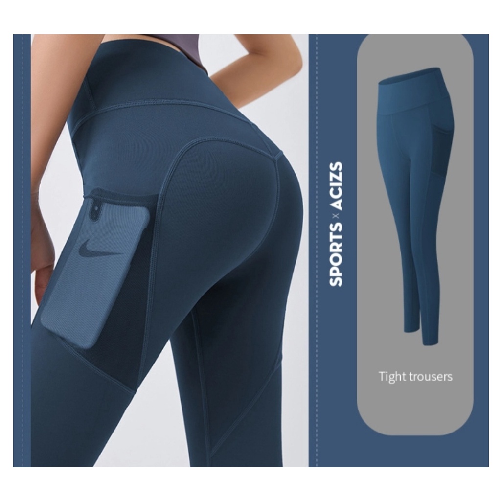 XIV - เลกกิ้งโยคะสตรีนําเข้ามีกระเป๋า - LX014