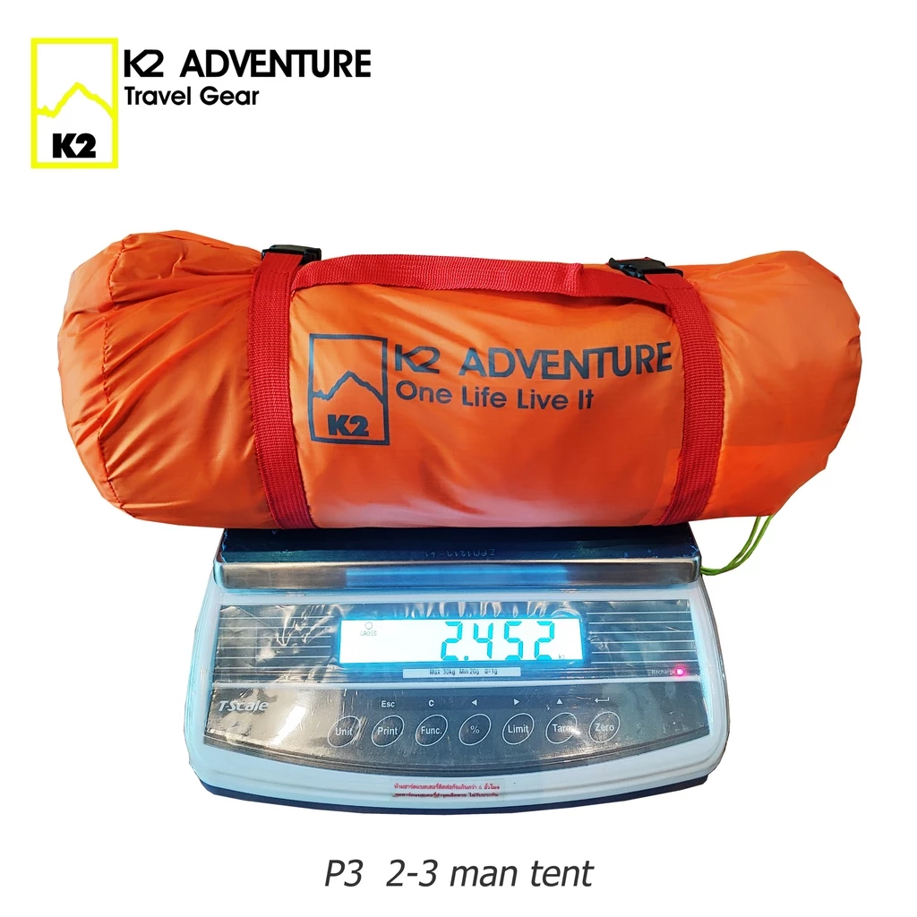 เต็นท์ K2 ADVENTURE รุ่น P3 สีเขียว นอน 2-3 คน เก็บเล็ก น้ำหนักเบาเสาอลู กันฝนกันลม มอเตอร์ไซค์ thumbnail 9