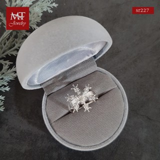 MT แหวนเงินแท้ ดีไซน์ เกล็ดหิมะ ไซส์: 55, 56, 57, 58 Solid 925 Sterling Silver Ring (sr227) MT Jewelry มณีธารา