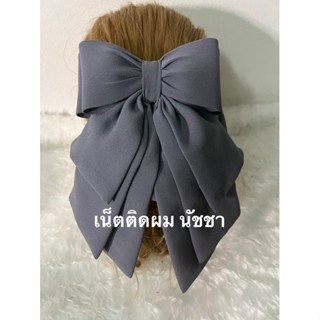 เน็ตติดผมผ้าชีฟองสีเทา