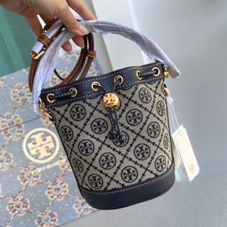 พร้อมส่ง Tory Burch T Monogram Jacquard Mini Bucket Bag 80534