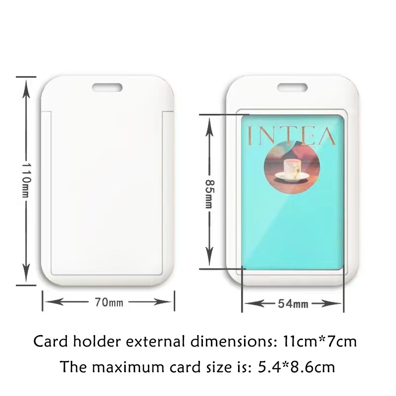 กระเป๋าใส่นามบัตร บัตรรถบัส ลายภาพวาดสีน้ํามัน รูปดอกไม้ สีฟ้า สําหรับนักเรียน โรงอาหาร บัตรประจําตัวประชาชน