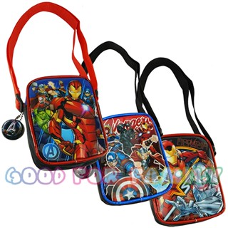 กระเป๋าสะพายข้าง avengers MARVEL ironman thor hulk สีดำ อเวนเจอร์ ลายลิขสิทธิ์แท้