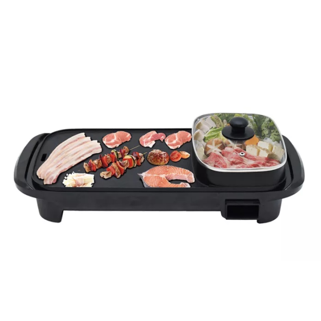 เตาย่างบาร์บีคิว KASHIWA รุ่น KW-308 เตาปิ้งย่างพร้อมหม้อต้ม เตาปิ้งย่างพกพา เตาปิ้งย่างไฟฟ้า เตาหมู