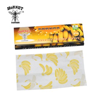 กระดาษโรล Hornet กลิ่นกล้วย 78 มม 50 แผ่น/ตลับ🌿 Hornet Banana Rolling Papers 78mm 1 1/4 Size 50 Leaves/Booklets