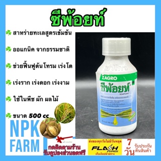 ซีพ้อยท์ ขนาด 500 cc สาหร่ายทะเลเข้มข้นสกัด จากธรรมชาติ ออแกนิค organic แตกตาดอก ขยายขนาดผล ฟื้นฟูสภาพต้น กระตุ้นแตกราก