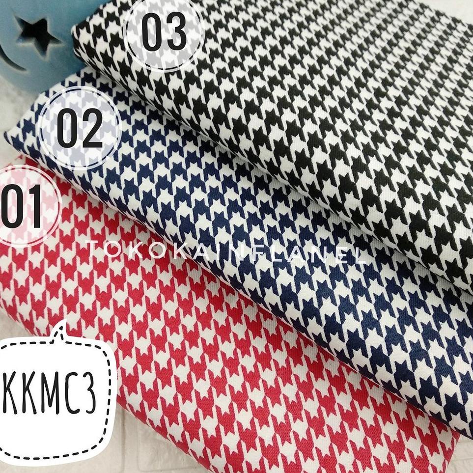 KATUN [F-2-Y ♫♪] ผ้าคอตตอนญี่ปุ่น / วัสดุ Houndstooth Motif KKMC3 ขนาด 50cmxกว้างผ้าพรีเมี่ยม