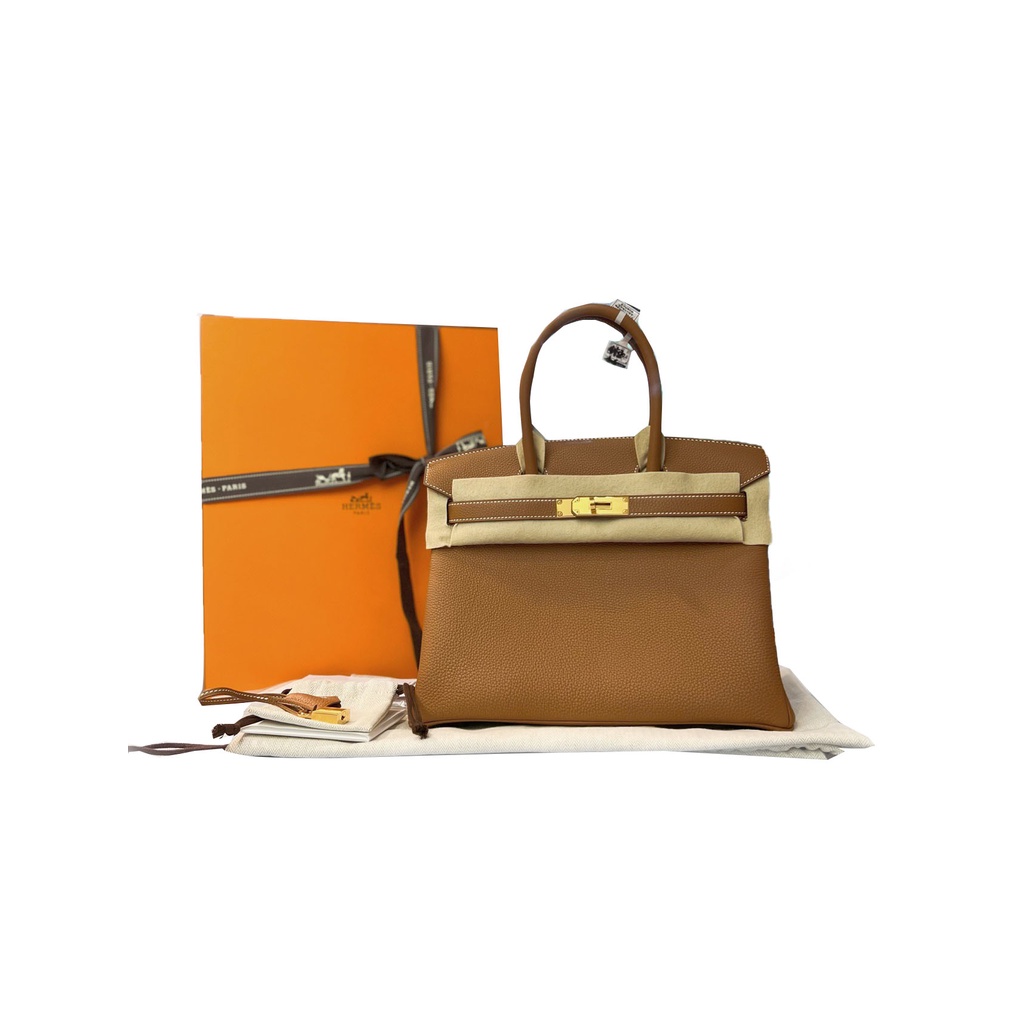 ₪☎✣Hermes Hermes Birkin Bag Ladies Golden Brown Portable Platinum Bag Authentic. กระเป๋า Hermes Hermes Birkin