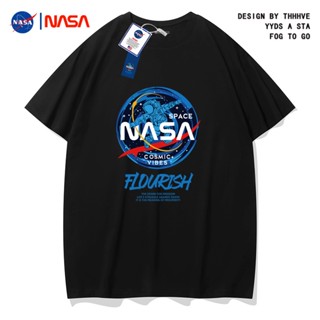 NASA joint เสื้อยืดผู้ชาย 2022 ใหม่แขนสั้นฤดูร้อนชายเสื้อผู้ชายผ้าฝ้ายคู่สีขาว bottoming เสื้อ 2เสื้อยืดแบรนด์เนมเส_49