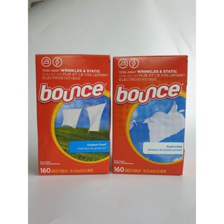 Bounce Dryer Sheets Laundry Fabric Softener แผ่นอบผ้า น้ำยาปรับผ้านุ่มแบบแผ่นสำหรับเครื่องอบผ้า ขนาด 160 แผ่น