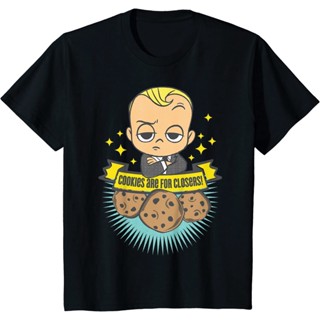 เสื้อยืดผ้าฝ้ายพรีเมี่ยม เสื้อยืด พิมพ์ลาย DreamWorks The Boss Baby "Cookies Is for Closers" สําหรับเด็ก