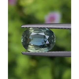 พลอย เขียวส่อง (Green Sapphire) 2.41 กะรัต (Cts.) ดิบ พร้อมใบเซอร์ พลอยแท้ อัญมณีมงคลประจําวันเกิด เครื่องประดับพลอย