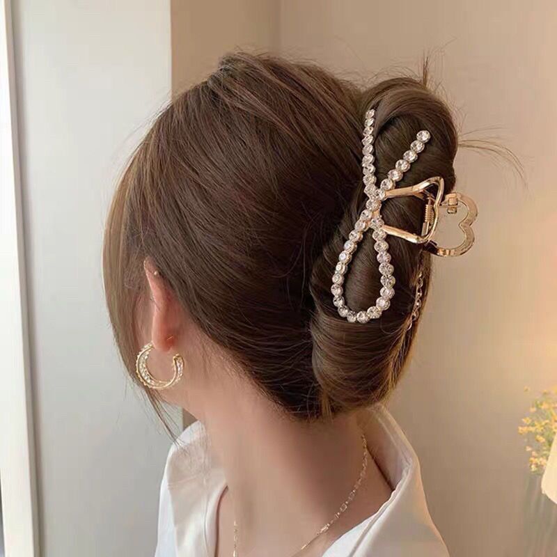 กิ๊บติดผมผู้หญิงเกาหลีขนาดใหญ่ / คลิปหนีบริบบิ้น / คลิปหนีบอัญมณีมุก