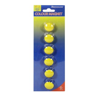เม็ดแม่เหล็กกลม BENNON MT-20 ขนาด 20 มม. สีเหลือง (PC)