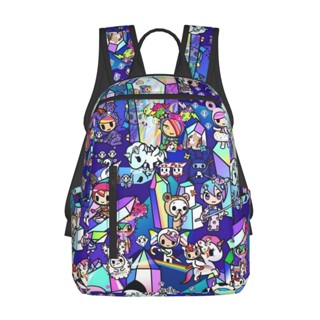 Tokidoki กระเป๋าเป้สะพายหลัง กระเป๋าเดินทาง พิมพ์ลายการ์ตูนน่ารัก มีซิป 14.7 นิ้ว ทนทาน สําหรับนักเรียน เดินทาง กลางแจ้ง