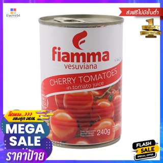 ไฟมมาวีสุเวียนามะเขือเทศเชอร์รี่ในน้ำมะเขือเทศ 400กรัม Fiamma Vesuviana Cherry Tomatoes in Tomato Juice 400g.