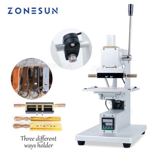 Zonesun เครื่องปั๊มร้อนตัวอักษร กําหนดเอง พร้อมตัวระบุตําแหน่งอินฟราเรด สําหรับกระดาษ หนัง พลาสติก ไม้ ความร้อน ลายนูน