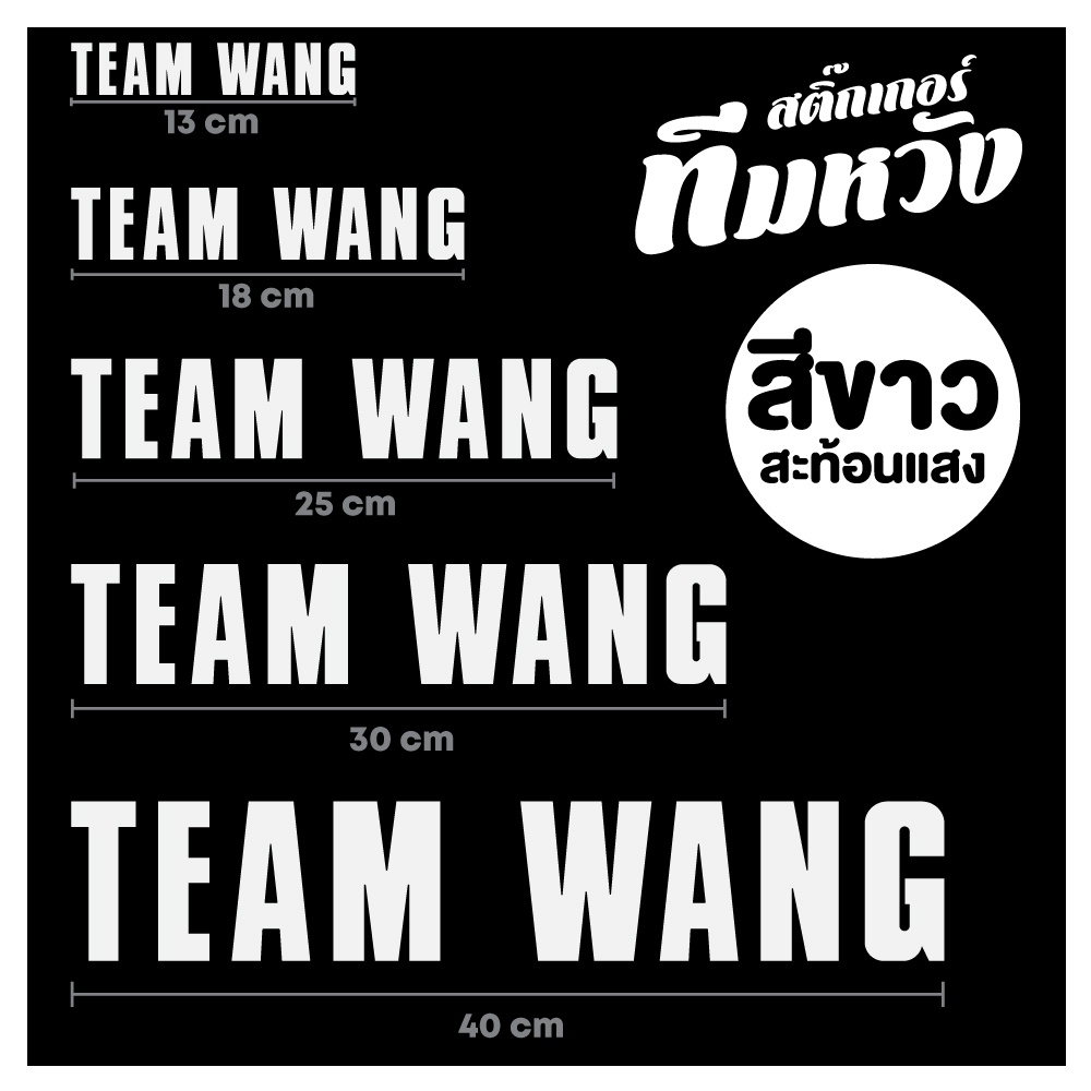 สติกเกอร์ติดรถ TEAM WANG ทีมหวัง