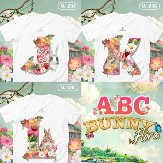 เสื้อยืดตัวอักษร Bunny Flora ตัวอักษร( J K L )