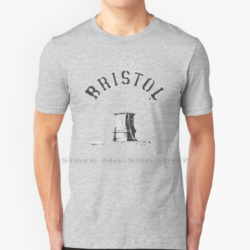 Men T-Shirt Bristol Banksy เสื้อเพื่อช่วยรูปปั้น-Toppling Definants T เสื้อ 100% Cotton Bristol Clos