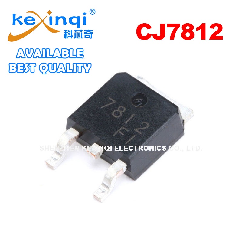 CJ7812 5V/12V 1.5A ชิปตัวควบคุมแรงดันไฟฟ้าเชิงเส้น SMD CJ7812/TO-252
