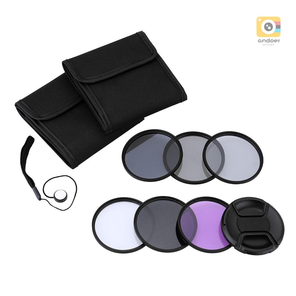 Andoer 52mm UV+CPL+FLD+ND(ND2 ND4 ND8) Photography Filter Kit Set Ultraviolet Circular-Polarizing Fl