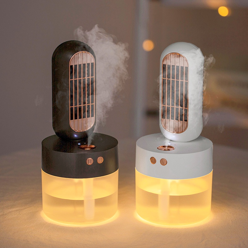 Portable Rechargeable Electric Water Cooling Fan with LED Lamp Air