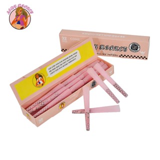 กระดาษมวนสำเร็จรูป Lady Hornet สีชมพู 78 มม 32 มวน🌿Lady Hornet Pink Pre-Rolled Rolling Paper Cones 78 mm 32 Cones