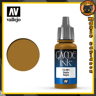 Sepia Ink 17ml. Vallejo Game Color Ink สีอะคริลิคสูตรน้ำ