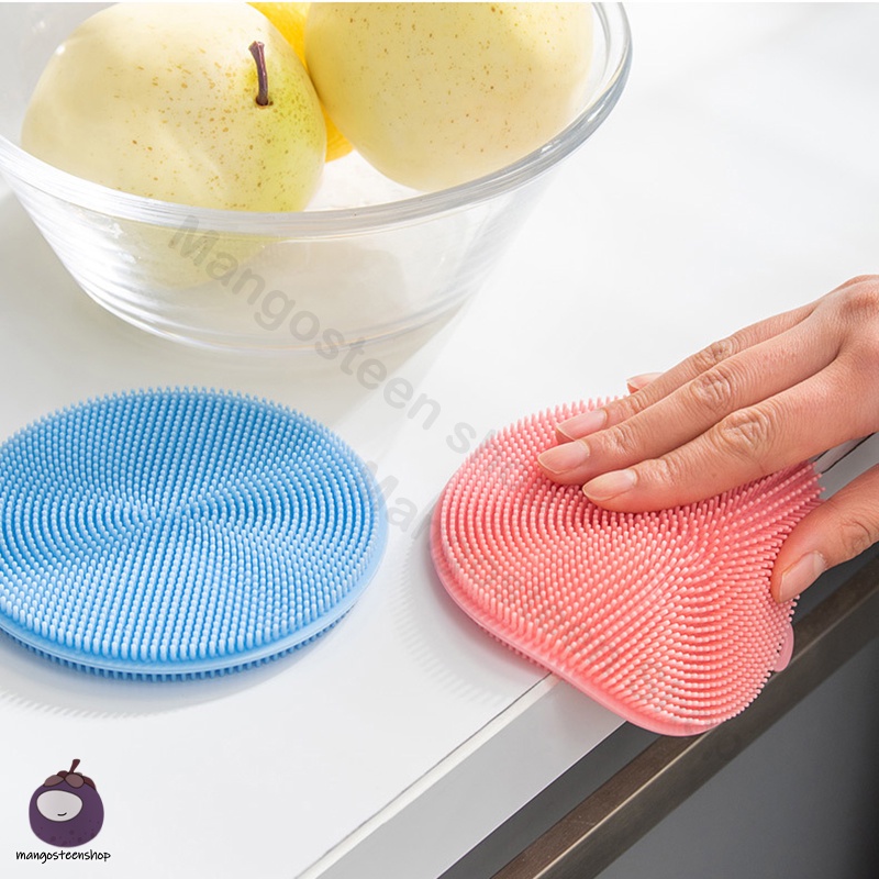 Sponge Scrubber ซิลิโคนล้างจาน แผ่นซิลิโคที่ล้างจาน รองแก้วน้ำ ฟองน้ำซิลิโคน ทำความสะอาดอเนกประสงค์ แผ่นซิลิโคนรองหม้อ ราคา ถูกที่สุด ดีลบีเคเค แกลเลอรีภาพที่ 9