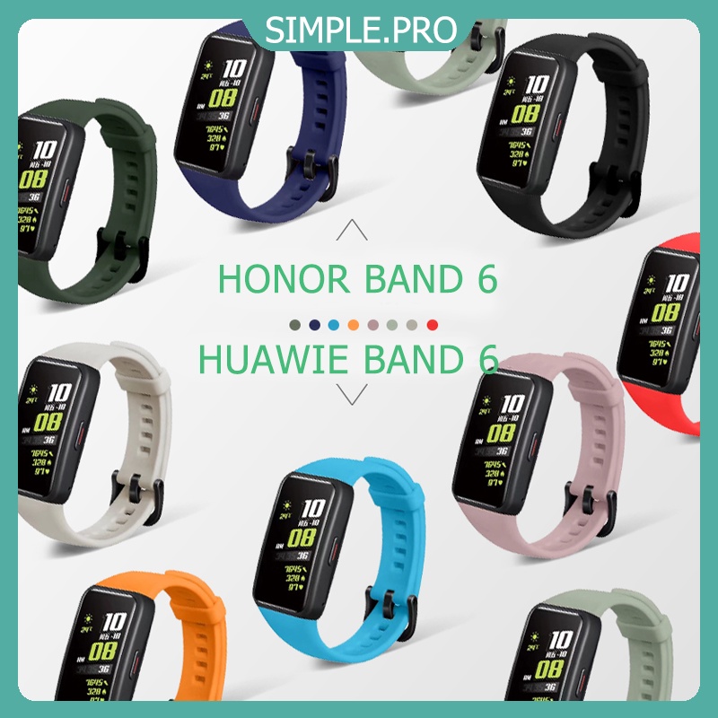 กรุงเทพ ประเทศไทย พร้อมส่ง！สายนาฬิกา Huawei Band 6 & Huawei Honor 6 ซิลิโคนนิ่ม ติดตั้งง่าย