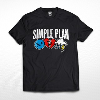 เสื้อยืด พิมพ์ลายโลโก้ KAOS BAND SIMPLE PLAN สไตล์พังก์ เรียบง่าย สําหรับผู้ชาย และผู้หญิง