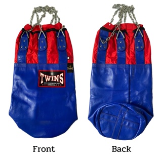 กระสอบทรายทวินส์ สเปเชียล หนังแท้ น้ำเงิน ( ไม่บรรจุ)  Twins Heavy Bag HBNL (L) Genuine leather  MMA K1 (Un-filled)