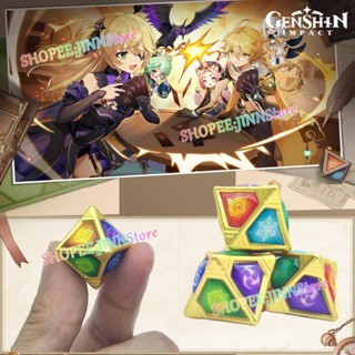 -JN- ใหม่ ลูกเต๋าเกม Genshin Impact Decompression Dice Genius Lnvokation TCG 7 Element VISION Cube Technology ของเล่นคลายเครียด สําหรับผู้ใหญ่