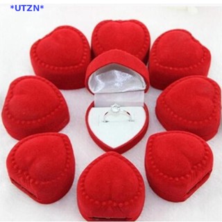 UTZN&gt; Chic Heart Shaped Ring Box Red Love Heart Storage Box Jewelry Box Display Box new