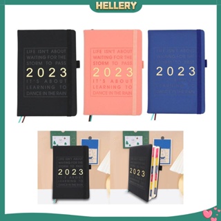 [HelleryTH] 2023 Planner Notebook Diary Goal Habit Schedule Agenda Leather Cover Journal