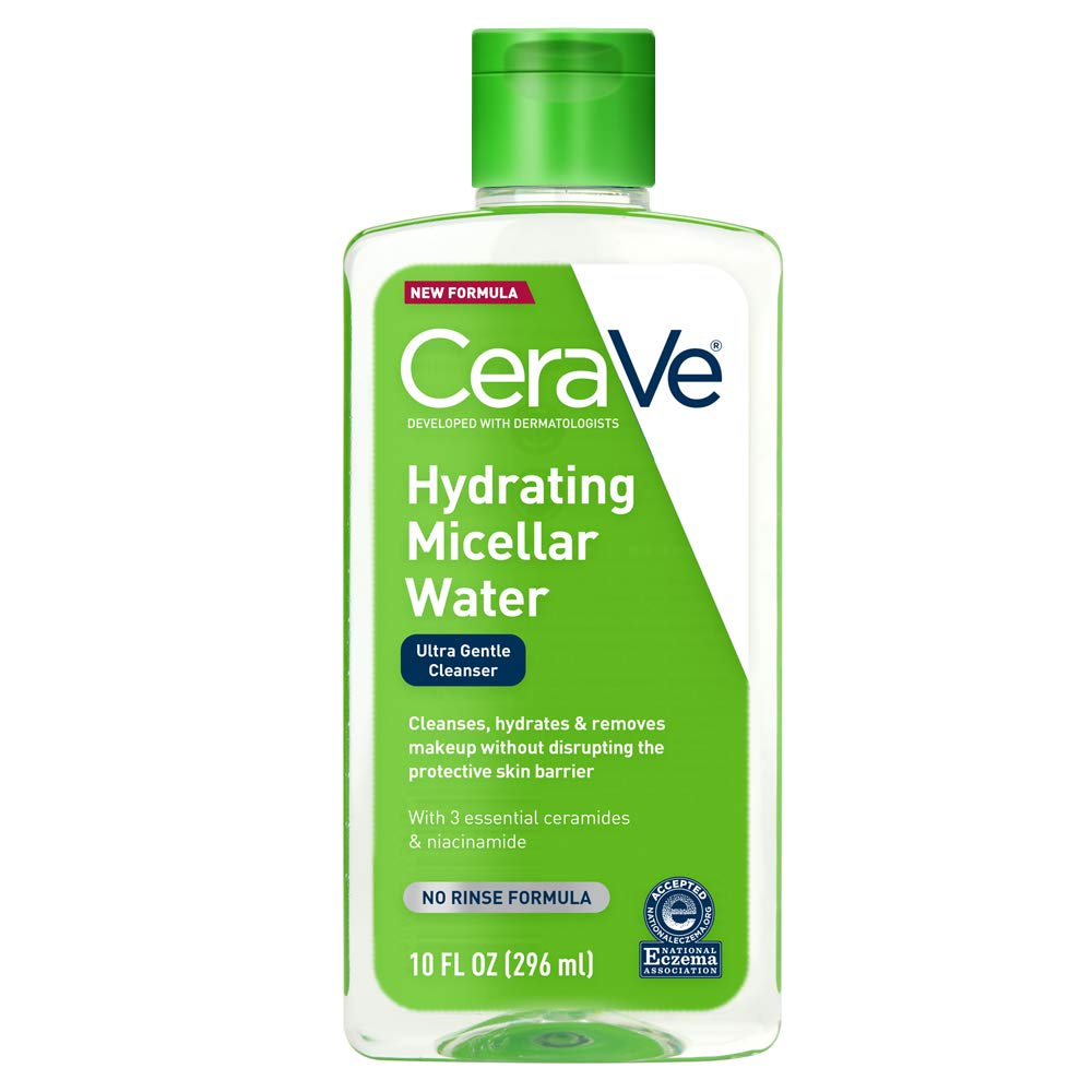 [ของแท้ จากเมกา] CERAVE HYDRATING MICELLAR WATER ULTRA GENTLE CLEANSER WITH 3 CERAMIDES & NIACINAMIDE 10 fl.oz. 296 ml.