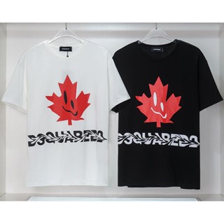 Dsquared2 เสื้อยืดแขนสั้น ผ้าฝ้าย พิมพ์ลาย แฟชั่นสําหรับผู้ชาย และผู้หญิง