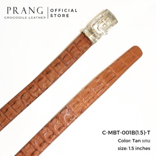 Prang Crocodile Leather Belt เข็มขัดหนังจระเข้ กระดูกเดี่ยว C-MBT-001B(1.5)-T