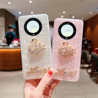 เคสโทรศัพท์มือถือแบบนิ่ม ใส ลายหงส์ LOVE สไตล์ใหม่ สําหรับ Huawei Honor X9A 5G X9 5G 4G X8 X7 Honor X9A HONORX9a 2023