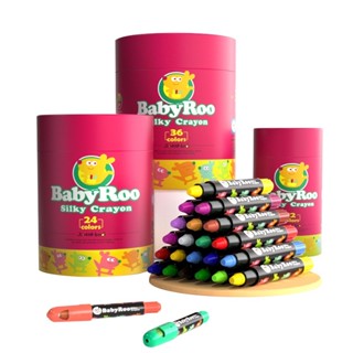 สีเทียน ปลอดสารพิษ ของแท้ สำหรับเด็ก Baby Roo Silky Crayon ของเล่นเด็ก 3 ขวบขึ้นไป