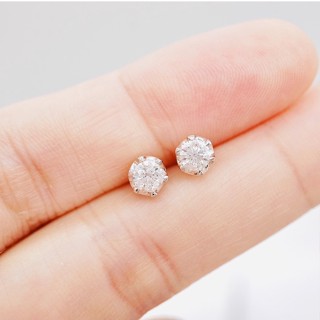 [ 📌พร้อมส่ง ] ต่างหูเพชรแท้GIA 30 ตัง (คู่ละ 60 ตัง) 💎 ทองคำแท้18K (ทอง75.0%) ✨Heart &amp; Arrow✨ [18KPE552]