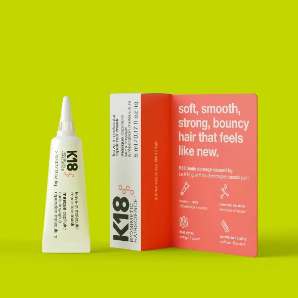 ขนาดทดลอง K18 HAIR LEAVE-IN MOLECULAR REPAIR HAIR MASK 5 ml.