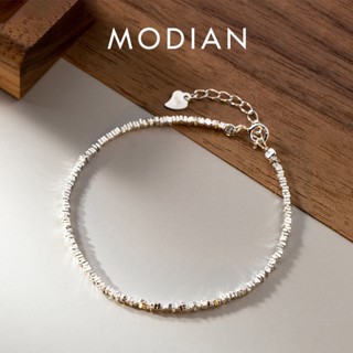 Modian แท้ 100% สร้อยข้อมือเงินแท้ 925 ทรงเรขาคณิต เรียบง่าย…