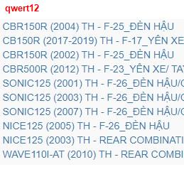 ส้นสูง【 แท้  】 ฮอนด้า บูช ยึดไฟท้าย Sonic ไนซ์ เวฟ Wave 110 AT CBR150 R เบาะ CB150 CBR500 HONDA บังโคลนหลัง โซนิค Nice 1